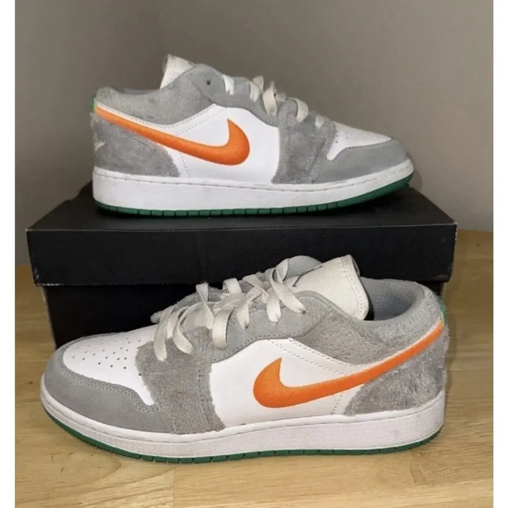 6Y = 7.5W - Jordan 1 Low Rabbit SE DZ6333-083 Grey Orange Green GS